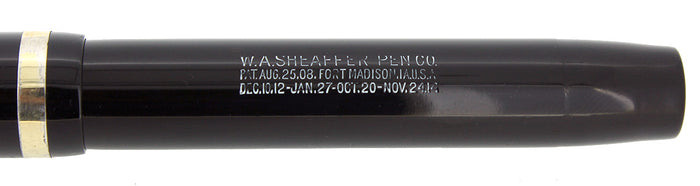 CIRCA 1929 SHEAFFER SENIOR FLAT TOP JET BLACK FOUNTAIN PEN RESTORED OFFERED BY ANTIQUE DIGGER