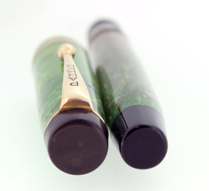 CIRCA 1929 DUOFOLD JR JADE FOUNTAIN PEN BROAD NIB RESTORED OFFERED BY ANTIQUE DIGGER