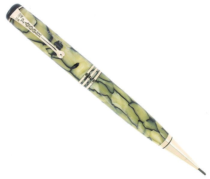 CIRCA 1930 PARKER SENIOR DUOFOLD MODERNE BLACK & PEARL MECHANICAL PENCIL OFFERED BY ANTIQUE DIGGER