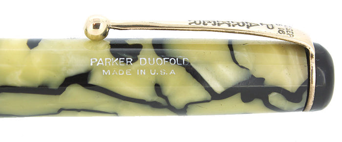 CIRCA 1930 PARKER SENIOR DUOFOLD MODERNE BLACK & PEARL MECHANICAL PENCIL OFFERED BY ANTIQUE DIGGER