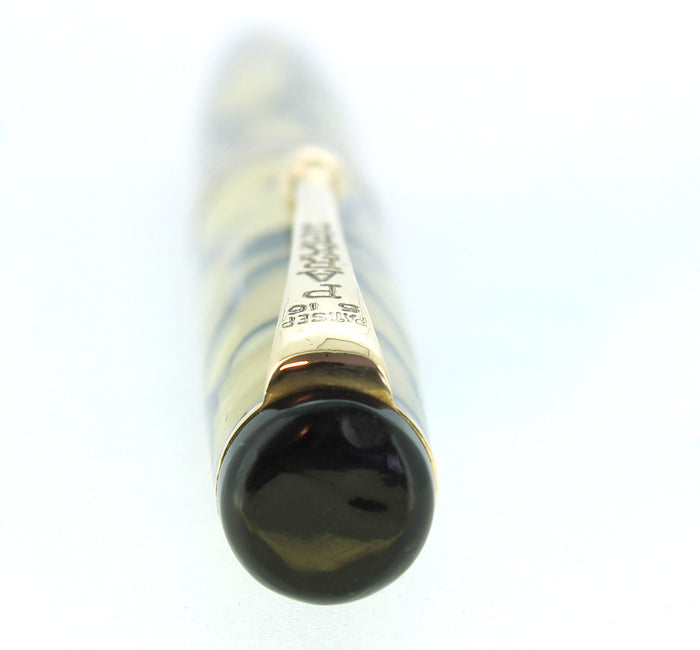 CIRCA 1930 PARKER SENIOR DUOFOLD MODERNE BLACK & PEARL MECHANICAL PENCIL OFFERED BY ANTIQUE DIGGER