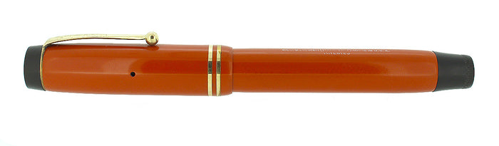 CIRCA 1930 PARKER DUOFOLD SENIOR STREAMLINE RED DUOFOLD FOUNTAIN PEN RESTORED OFFERED BY ANTIQUE DIGGER