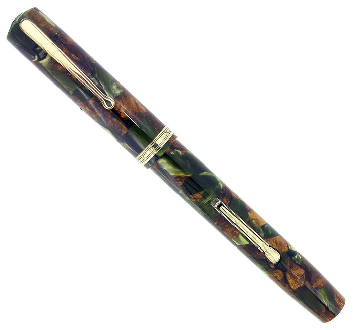 CIRCA 1930S WATERMAN 94 MOSS AGATE FOUNTAIN PEN F-BB FLEX 14K #4 NIB RESTORED OFFERED BY ANTIQUE DIGGER