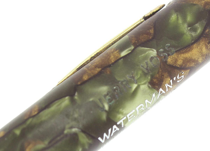 CIRCA 1930S WATERMAN 94 MOSS AGATE FOUNTAIN PEN F-BB FLEX 14K #4 NIB RESTORED OFFERED BY ANTIQUE DIGGER