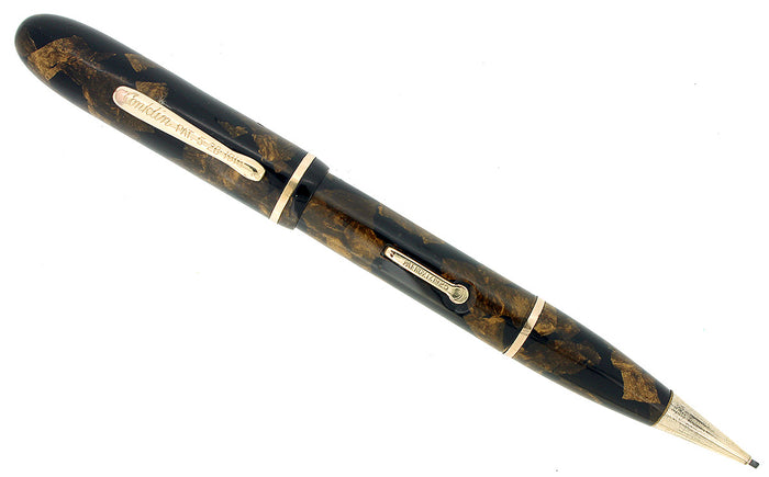 CIRCA 1934 CONKLIN ENSEMBLE BLACK BRONZE FOUNTAIN PEN PENCIL COMBO RESTORED OFFERED BY ANTIQUE DIGGER