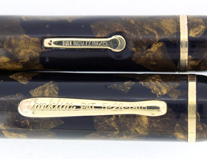 CIRCA 1934 CONKLIN ENSEMBLE BLACK BRONZE FOUNTAIN PEN PENCIL COMBO RESTORED OFFERED BY ANTIQUE DIGGER
