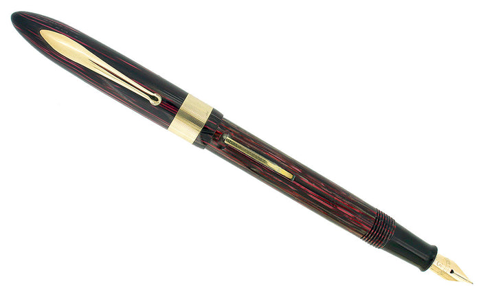 CIRCA 1938 SHEAFFER ROSE GLOW BALANCE FOUNTAIN PEN JEWELERS CAP BANDING RESTORED OFFERED BY ANTIQUE DIGGER