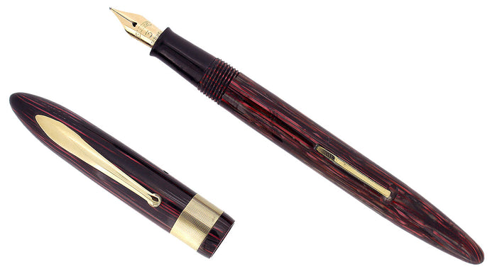 CIRCA 1938 SHEAFFER ROSE GLOW BALANCE FOUNTAIN PEN JEWELERS CAP BANDING RESTORED OFFERED BY ANTIQUE DIGGER