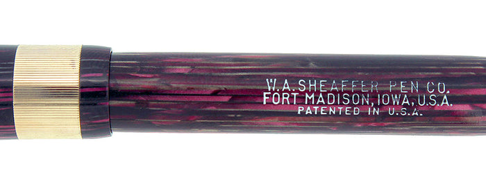 CIRCA 1938 SHEAFFER ROSE GLOW BALANCE FOUNTAIN PEN JEWELERS CAP BANDING RESTORED OFFERED BY ANTIQUE DIGGER