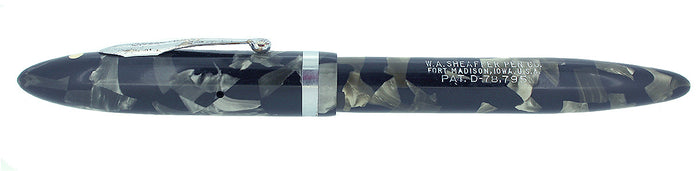 CIRCA 1936 SHEAFFER STANDARD SIZE GRAY MARBLED BALANCE FOUNTAIN PEN RESTORED OFFERED BY ANTIQUE DIGGER