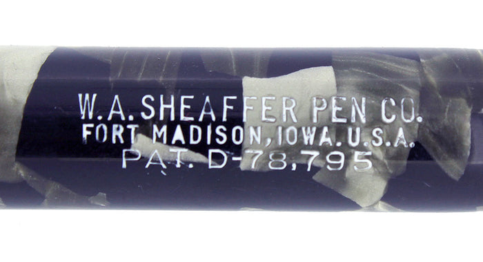 CIRCA 1936 SHEAFFER STANDARD SIZE GRAY MARBLED BALANCE FOUNTAIN PEN RESTORED OFFERED BY ANTIQUE DIGGER