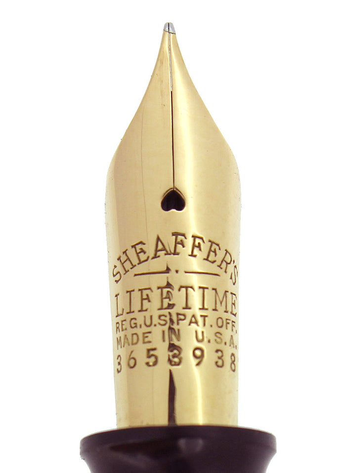 CIRCA 1936 SHEAFFER STANDARD SIZE GRAY MARBLED BALANCE FOUNTAIN PEN RESTORED OFFERED BY ANTIQUE DIGGER