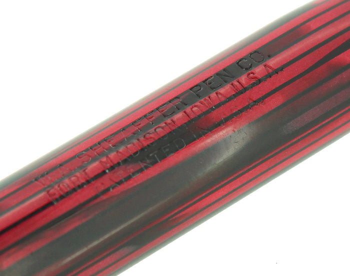 CIRCA 1938 SHEAFFER STANDARD SIZE CARMINE RED BALANCE FOUNTAIN PEN RESTORED OFFERED BY ANTIQUE DIGGER