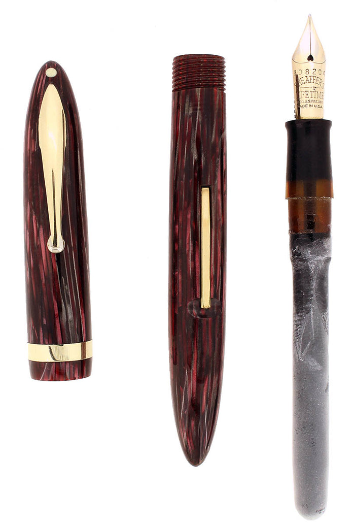 CIRCA 1938 SHEAFFER ROSE GLOW BALANCE FOUNTAIN PEN RESTORED OFFERED BY ANTIQUE DIGGER