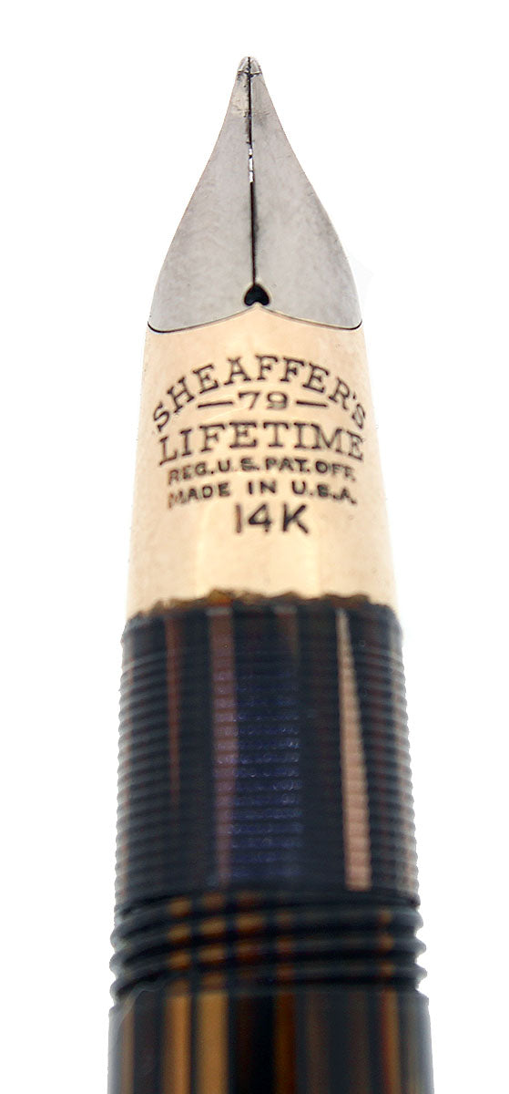 CIRCA 1940S SHEAFFER TRIUMPH GOLDEN BROWN SOVEREIGN II FOUNTAIN PEN RESTORED OFFERED BY ANTIQUE DIGGER