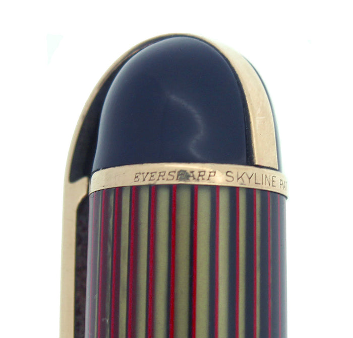 CIRCA 1942 EVERSHARP SKYLINE STANDARD SIZE FOUNTAIN PEN SMOOTH STUB NIB RESTORED OFFERED BY ANTIQUE DIGGER