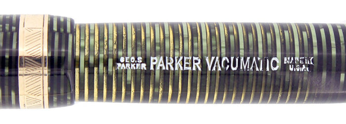 CIRCA 1942 PARKER EMERALD PEARL VACUMATIC MAJOR SIZE FOUNTAIN PEN RESTORED OFFERED BY ANTIQUE DIGGER