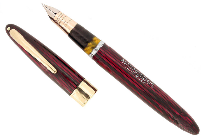 CIRCA 1942 SHEAFFER CARMINE LIFETIME BALANCE FOUNTAIN PEN TRIUMPH NIB RESTORED OFFERED BY ANTIQUE DIGGER
