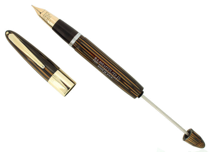 CIRCA 1942 SHEAFFER LIFETIME 1250 GOLDEN PEARL FOUNTAIN PEN 14K TRIUMPH NIB RESTORED OFFERED BY ANTIQUE DIGGER