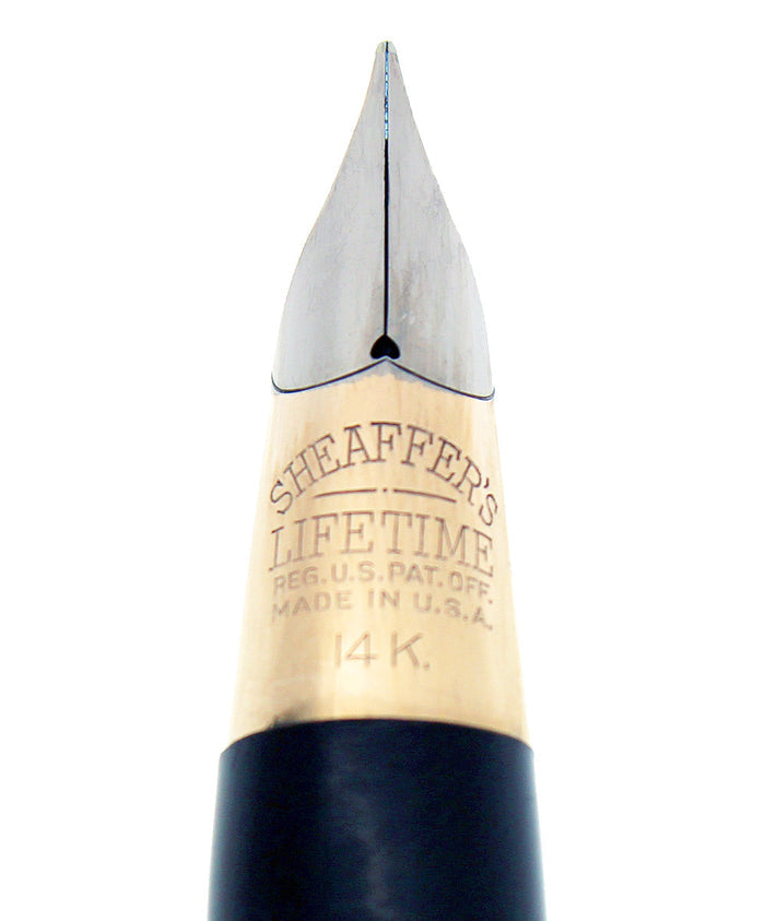 C1942 SHEAFFER TRIUMPH EMERALD PEARL LIFETIME FOUNTAIN PEN PLUNGER FILL RESTORED OFFERED BY ANTIQUE DIGGER