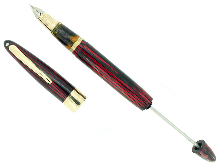 CIRCA 1942 SHEAFFER WHITE DOT CARMINE LIFETIME TRIUMPH NIB FOUNTAIN PEN RESTORED OFFERED BY ANTIQUE DIGGER