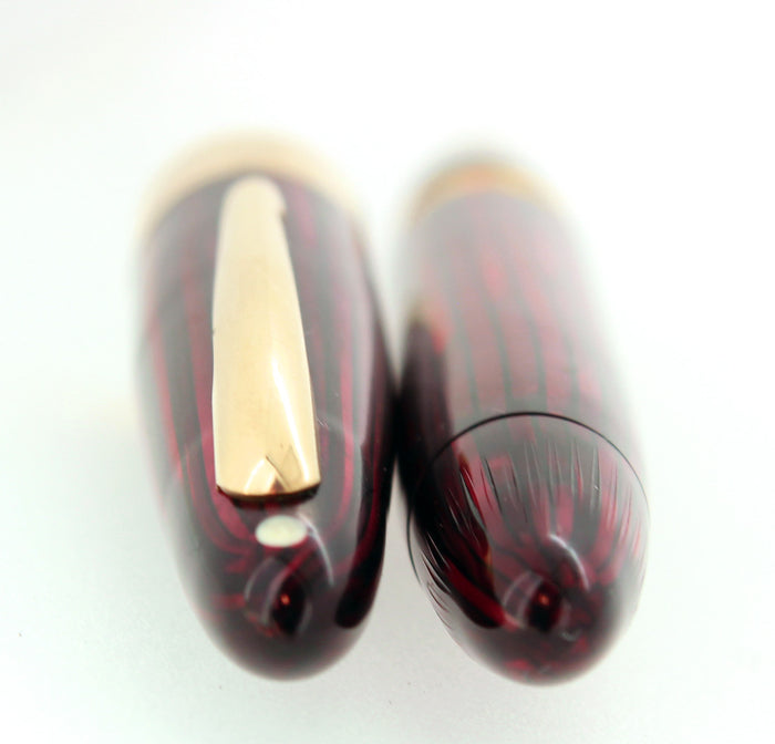 CIRCA 1942 SHEAFFER WHITE DOT CARMINE LIFETIME TRIUMPH NIB FOUNTAIN PEN RESTORED OFFERED BY ANTIQUE DIGGER