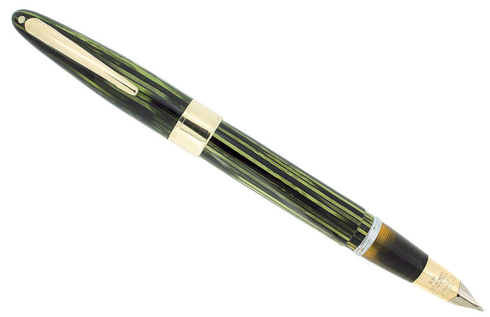 CIRCA 1945 SHEAFFER TRIUMPH 1250 MARINE GREEN LIFETIME BALANCE FOUNTAIN PEN RESTORED OFFERED BY ANTIQUE DIGGER