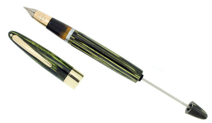 CIRCA 1945 SHEAFFER TRIUMPH 1250 MARINE GREEN LIFETIME BALANCE FOUNTAIN PEN RESTORED OFFERED BY ANTIQUE DIGGER