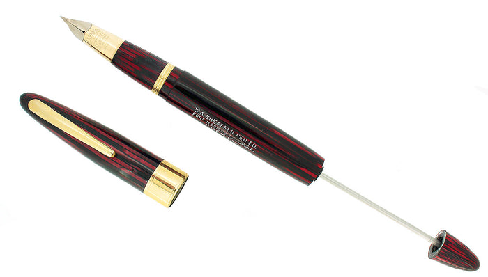 CIRCA 1945 SHEAFFER TRIUMPH CARMINE LIFETIME BALANCE FOUNTAIN PEN RESTORED OFFERED BY ANTIQUE DIGGER