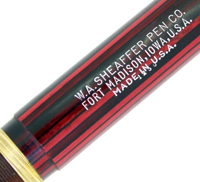 CIRCA 1945 SHEAFFER WHITE DOT CARMINE TRIUMPH FOUNTAIN PEN RESTORED OFFERED BY ANTIQUE DIGGER