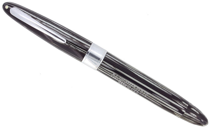 CIRCA 1947 SHEAFFER TRIUMPH VALIANT GRAY PEARL FOUNTAIN PEN PLUNGER FILL RESTORED OFFERED BY ANTIQUE DIGGER