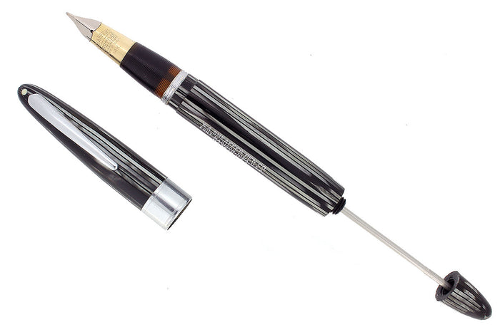CIRCA 1947 SHEAFFER TRIUMPH VALIANT GRAY PEARL FOUNTAIN PEN PLUNGER FILL RESTORED OFFERED BY ANTIQUE DIGGER