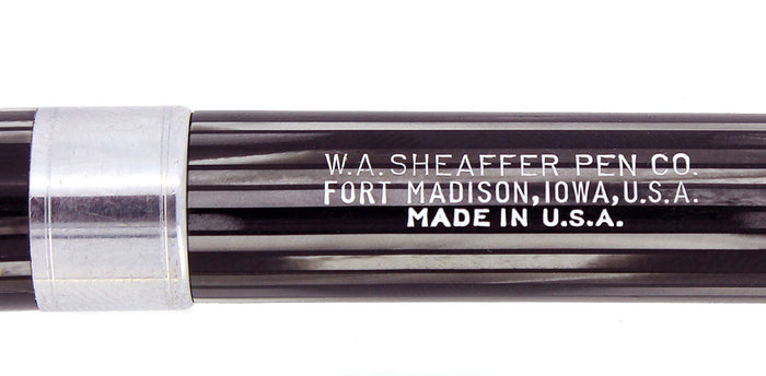 CIRCA 1947 SHEAFFER TRIUMPH VALIANT GRAY PEARL FOUNTAIN PEN PLUNGER FILL RESTORED OFFERED BY ANTIQUE DIGGER