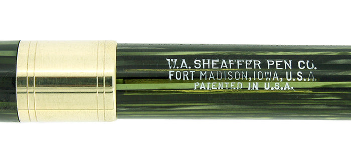 CIRCA 1947 SHEAFFER TRIUMPH VALIANT MARINE GREEN OVERSIZE FOUNTAIN PEN RESTORED OFFERED BY ANTIQUE DIGGER
