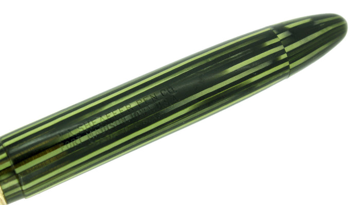 CIRCA 1947 SHEAFFER TRIUMPH VALIANT MARINE GREEN OVERSIZE FOUNTAIN PEN RESTORED OFFERED BY ANTIQUE DIGGER