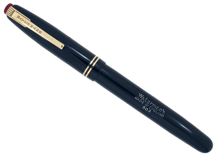 CIRCA 1948 WATERMAN 503 SHORTHAND FOUNTAIN PEN M - BBB FLEX NIB RED CAP RESTORED OFFERED BY ANTIQUE DIGGER