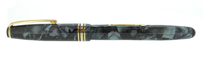 CIRCA 1955 ONOTO DE LA RUE BLUE MARBLED FOUNTAIN PEN ORIG BOX M-BBB FLEX NIB RESTORED OFFERED BY ANTIQUE DIGGER