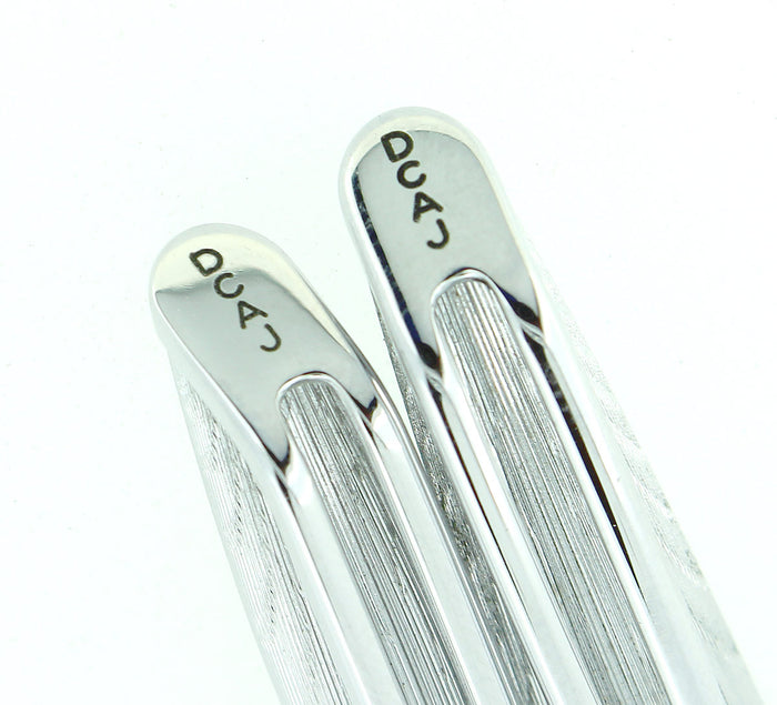CIRCA 1950s WATERMAN CF FOUNTAIN PEN & BALLPOINT PEN SET SILVER MOIRE PATTERN OFFERED BY ANTIQUE DIGGER