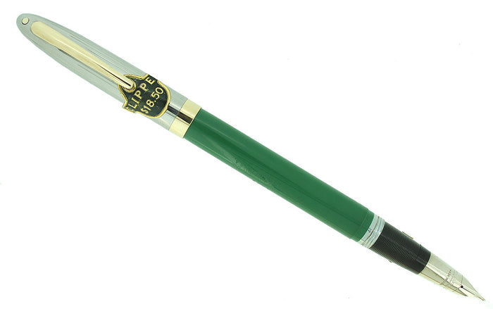 C1952 SHEAFFER CLIPPER PASTEL GREEN SNORKEL M NIB FOUNTAIN PEN NEW OLD STOCK MINT OFFERED BY ANTIQUE DIGGER