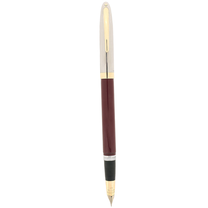 CIRCA 1953 SHEAFFER SENTINEL SNORKEL BURGUNDY 14K MEDIUM NIB FOUNTAIN PEN RESTORED OFFERED BY ANTIQUE DIGGER