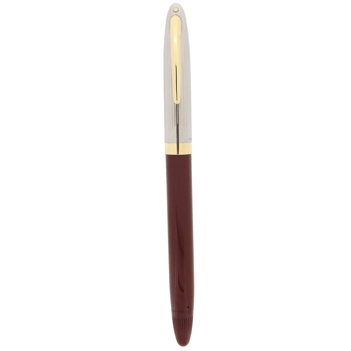 CIRCA 1953 SHEAFFER SENTINEL SNORKEL BURGUNDY 14K MEDIUM NIB FOUNTAIN PEN RESTORED OFFERED BY ANTIQUE DIGGER