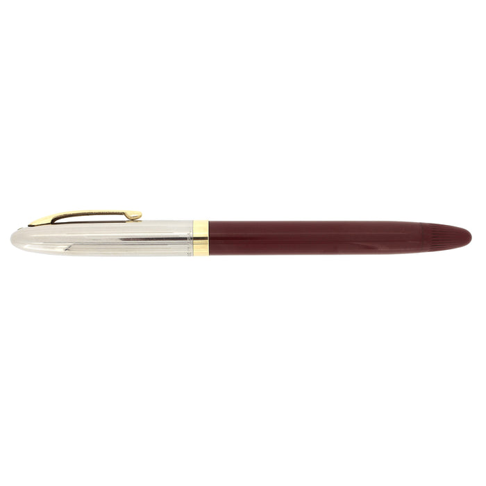 CIRCA 1953 SHEAFFER SENTINEL SNORKEL BURGUNDY 14K MEDIUM NIB FOUNTAIN PEN RESTORED OFFERED BY ANTIQUE DIGGER