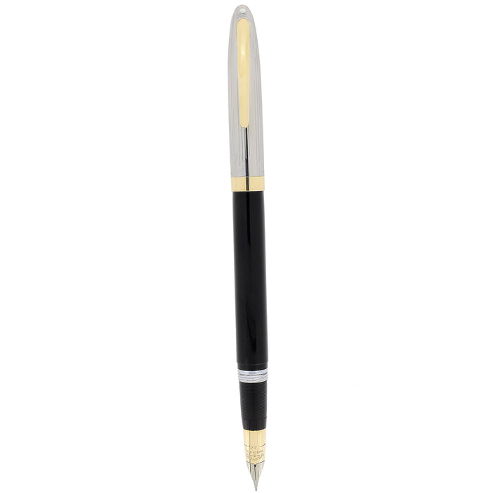 CIRCA 1953 SHEAFFER SENTINEL SNORKEL JET BLACK 14K MEDIUM NIB FOUNTAIN PEN RESTORED OFFERED BY ANTIQUE DIGGER