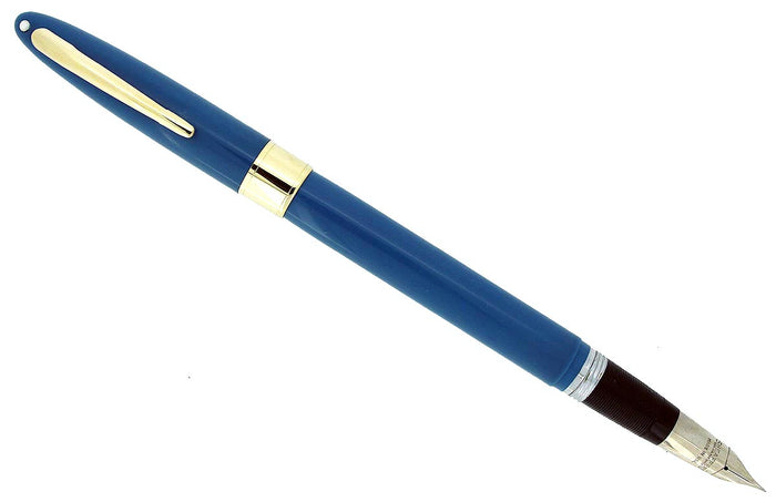CIRCA 1955 SHEAFFER SNORKEL STATESMAN FOUNTAIN PEN IN PASTEL BLUE AND X4 EXTRA FINE NIB RESTORED OFFERED BY ANTIQUE DIGGER