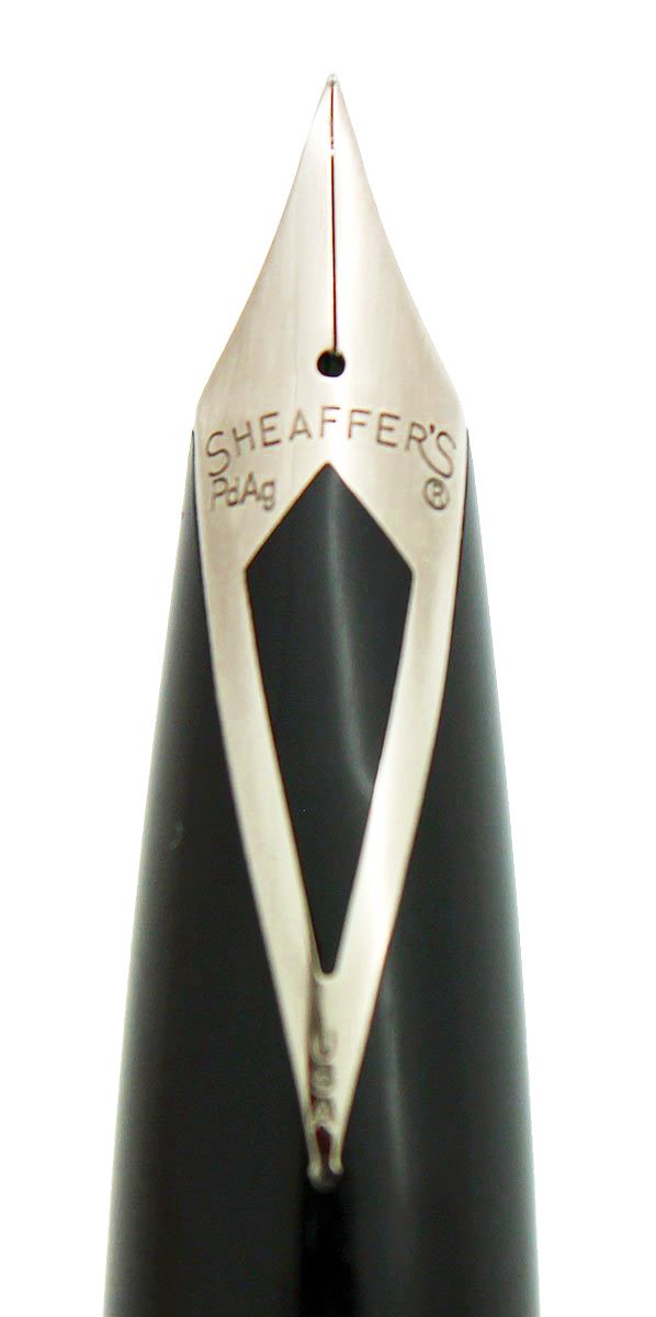 C1959 SHEAFFER BLACK PFM I PEN FOR MEN SNORKEL FOUNTAIN PEN RESTORED OFFERED BY ANTIQUE DIGGER