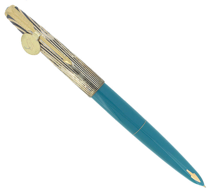 CIRCA 1959 PARKER 61 HERITAGE CAPTURQUOISE FOUNTAIN PEN NOS MINT IN BOX OFFERED BY ANTIQUE DIGGER