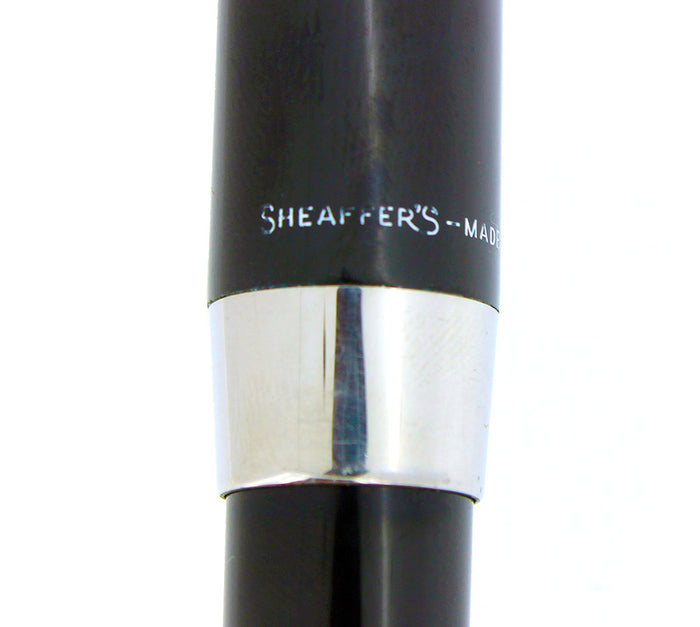 CIRCA 1959 SHEAFFER BLACK PFM I PEN FOR MEN FOUNTAIN PEN 14K EXTRA FINE NIB RESTORED OFFERED BY ANTIQUE DIGGER