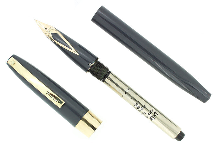CIRCA 1963 SHEAFFER GRAY LIFETIME 1250 EXTRA FINE NIB FOUNTAIN PEN RESTORED OFFERED BY ANTIQUE DIGGER