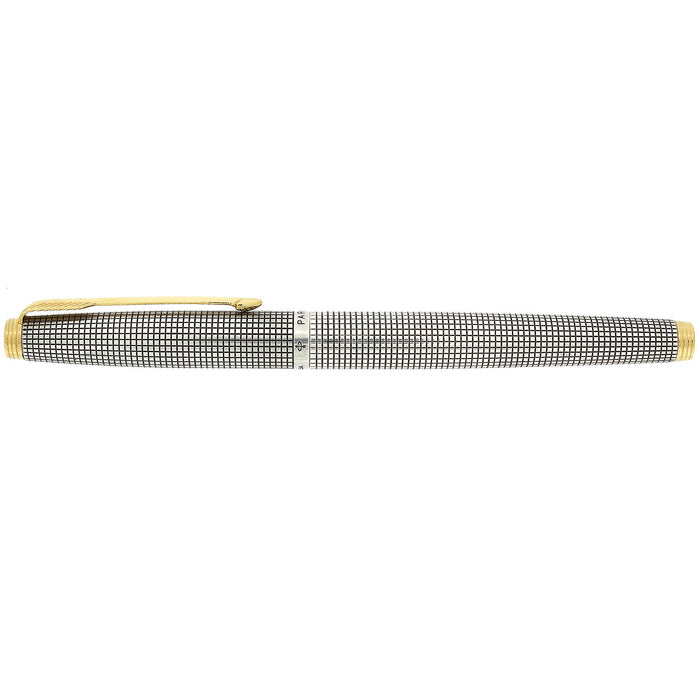 CIRCA 1970 PARKER 75 STERLING SILVER CISELE 14K FINE NIB FOUNTAIN PEN OFFERED BY ANTIQUE DIGGER