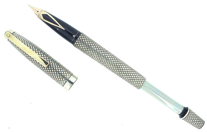 CIRCA 1970 SHEAFFER STERLING SILVER IMPERIAL TOUCHDOWN FOUNTAIN PEN RESTORED OFFERED BY ANTIQUE DIGGER